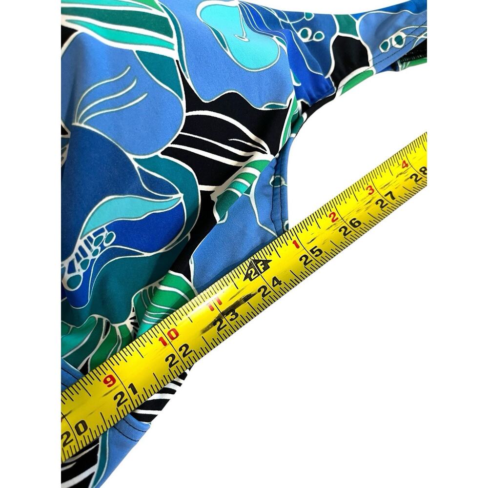 Lands End Women Swim Top Dress Cover Up Sz 18W Built In Bra Stretch 1 Pc Tropics - Picture 9 of 9